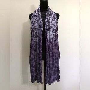Banana Republic 100% Silk Floral Plum Purple Lavendar & Black Scarf